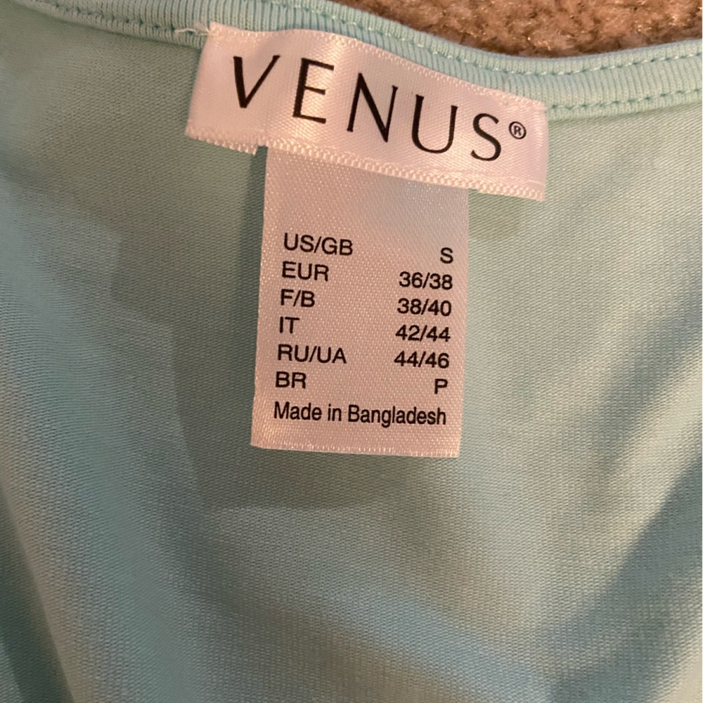 VENUS teal Mini Sundress with Flutter Sleeves size small flirty girly - Picture 5 of 7